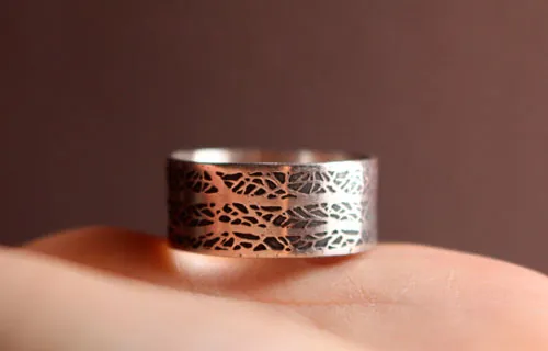 Le chant de la forêt, bague branches d’arbre en argent
