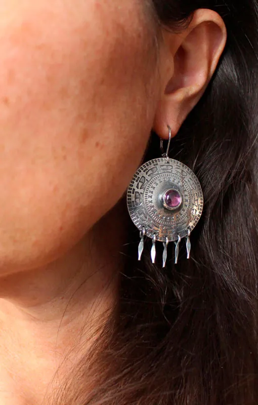 Le chemin des Andes, boucles d’oreilles oiseaux mystiques en argent et alexandrite