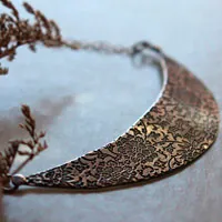 Le jardin sur la lune, collier plastron floral en argent