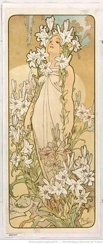 Le lys de Mucha, bague fleur de l’art nouveau en argent