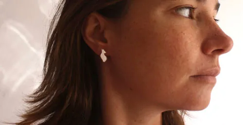 Le renard du petit prince, boucles d’oreilles puces Saint-Exupéry en argent