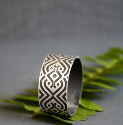Le sceau du sultan, bague arabesque orientale en argent