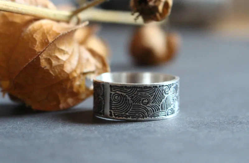 Le vent, bague élément air en argent