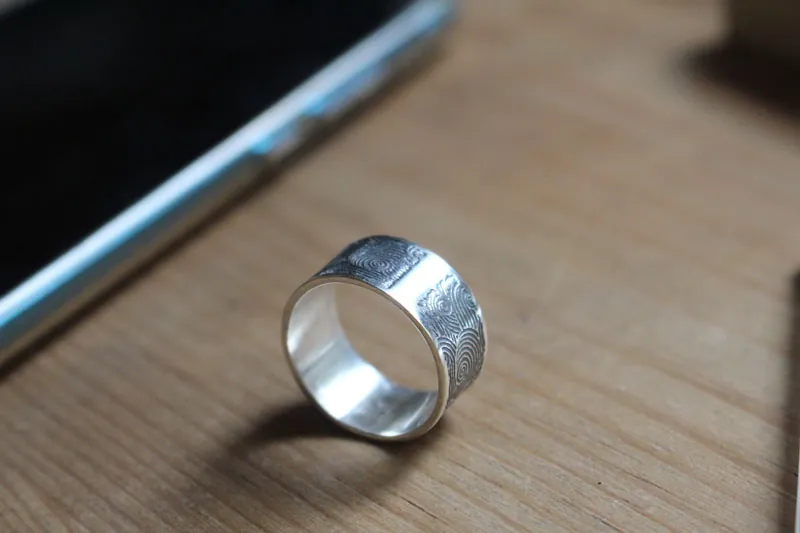 Le vent, bague élément air en argent