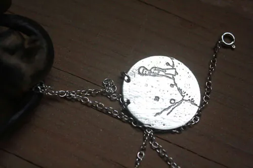 Le volcan du Petit Prince, collier les émotions selon Saint-Exupéry en argent