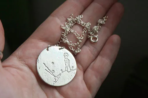 Le volcan du Petit Prince, collier les émotions selon Saint-Exupéry en argent
