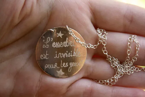 Le volcan du Petit Prince, collier les émotions selon Saint-Exupéry en argent