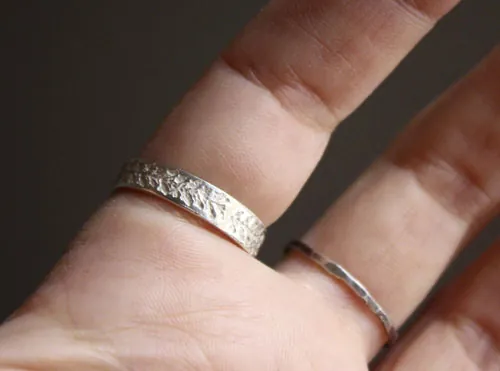 Lierre, bague végétale en argent