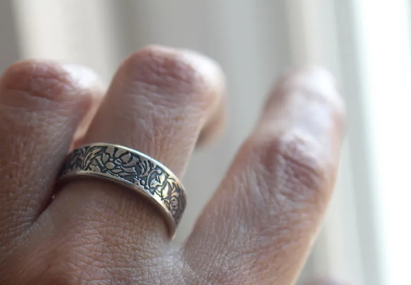 Lotus, bague fleur aquatique en argent