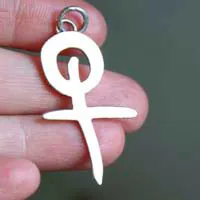 Louis Bertignac, pendentif logo du chanteur du groupe Téléphone en argent
