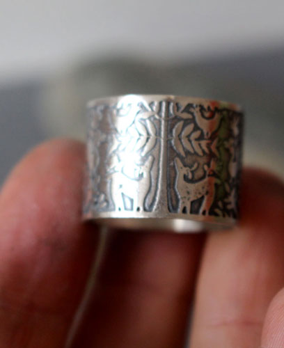 L&rsquo;arbre aux biches, bague cerf et oiseau otomi en argent