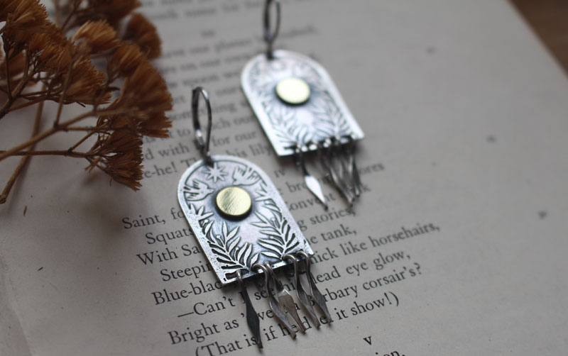 La porte des étoiles, boucles d’oreilles argent et laiton