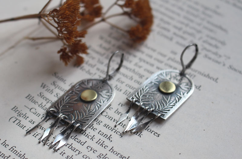 La porte des étoiles, boucles d’oreilles argent et laiton