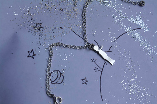 La silhouette du petit prince, bracelet Saint-Exupéry en argent