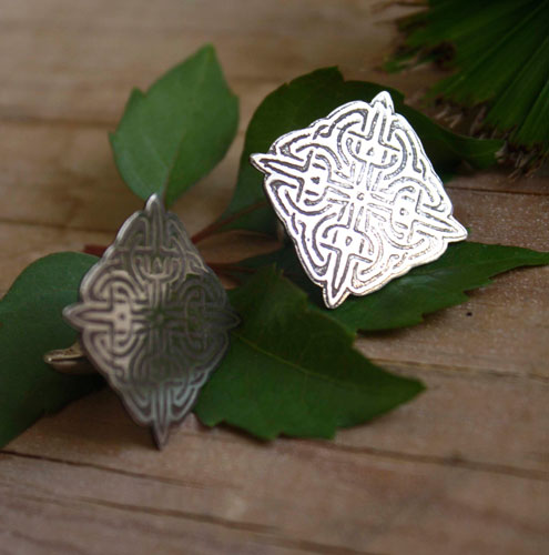 Lancelot, boutons de manchette nœuds celtiques en argent
