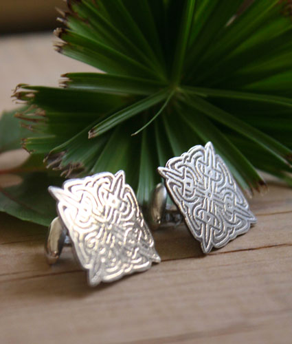 Lancelot, boutons de manchette nœuds celtiques en argent