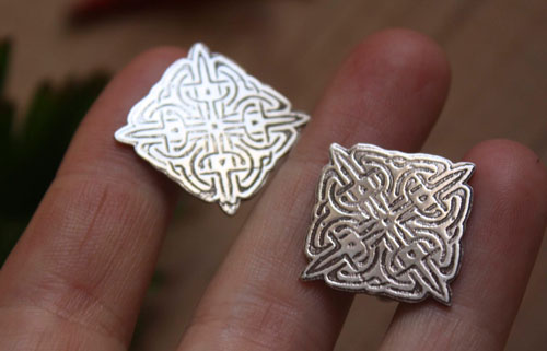 Lancelot, boutons de manchette nœuds celtiques en argent