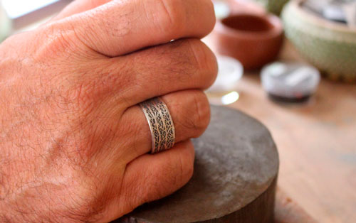 Le chant de la forêt, bague branches d’arbre en argent