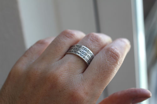 Le chant de la forêt, bague branches d’arbre en argent
