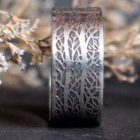 Le chant de la forêt, bague branches d’arbre en argent