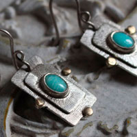 Le songe d’une étoile, boucles d’oreilles célestes en argent, or et amazonite