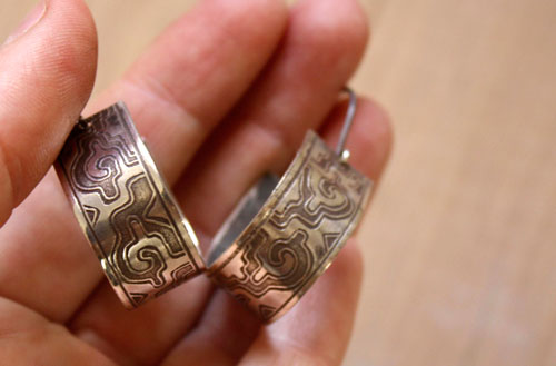 Les cités d’or, boucles d’oreilles préhispanique zapotèque en argent