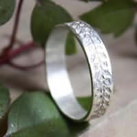 Lierre, bague végétale en argent