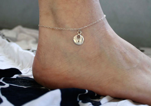Lina, chaîne de cheville et bracelet spirale et cercle de l’infini en argent