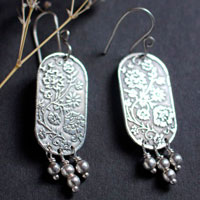 Lina, boucles d’oreilles fleurs asiatiques en argent