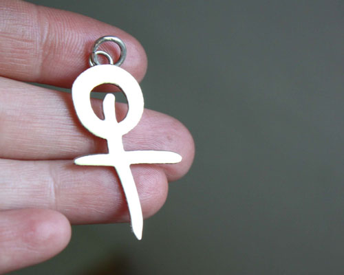 Louis Bertignac, pendentif logo du chanteur du groupe Téléphone en argent