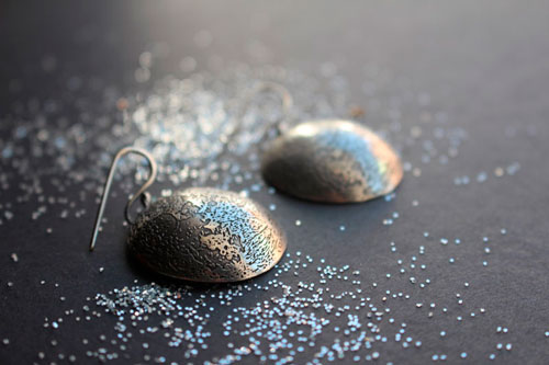 Lune bleue, boucles d’oreilles pleine lune en argent