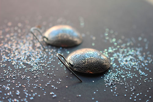 Lune bleue, boucles d’oreilles pleine lune en argent