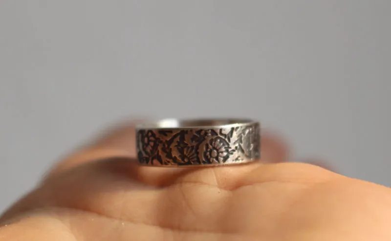 Marguerite, bague fleur en argent
