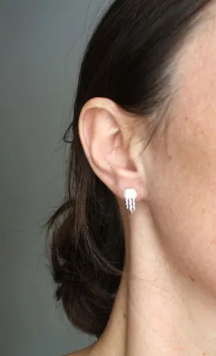 Méduse, boucles d’oreilles animal marin en argent