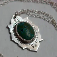 Milli, collier indien en argent et turquoise