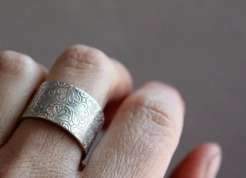 Miroir d’eau, bague jardin mauresque en argent