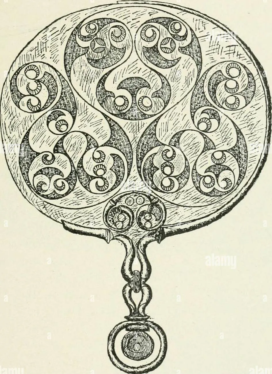 Miroir Desborough, collier miroir celtique en argent