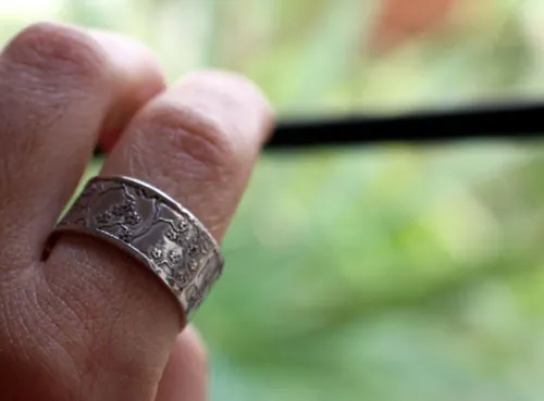 Misaki, bague branches de cerisier japonais en argent