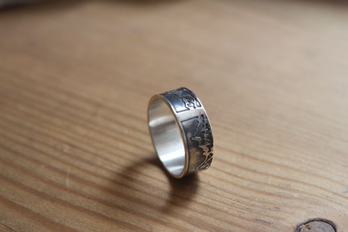 Montagne, bague chaine de montagnes en argent