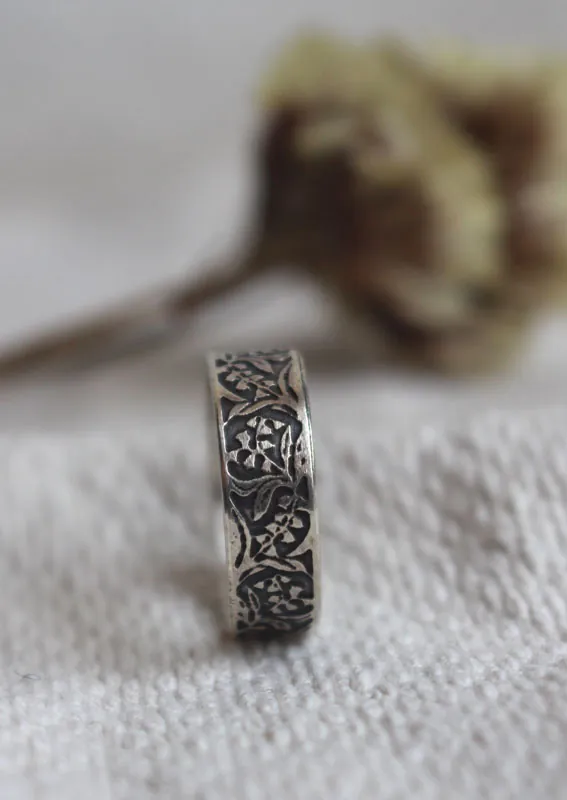 Muguet, bague fleur en argent