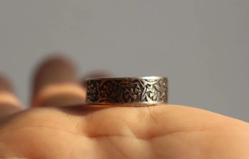 Muguet, bague fleur en argent