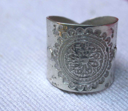 Mandala Fleur, bague de méditation en argent
