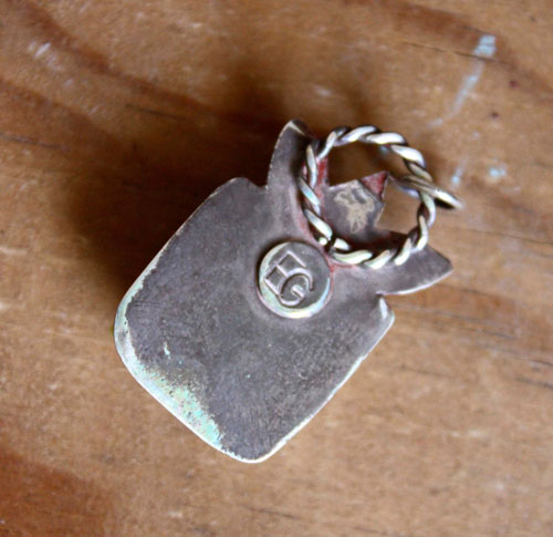Manjano, pendentif fruit carré en argent et jade citron