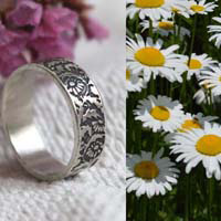 Marguerite, bague fleur en argent