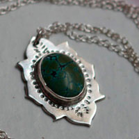 Milli, collier indien en argent et turquoise