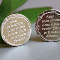 Mirar juntos, boutons de manchette citation du petit prince en argent