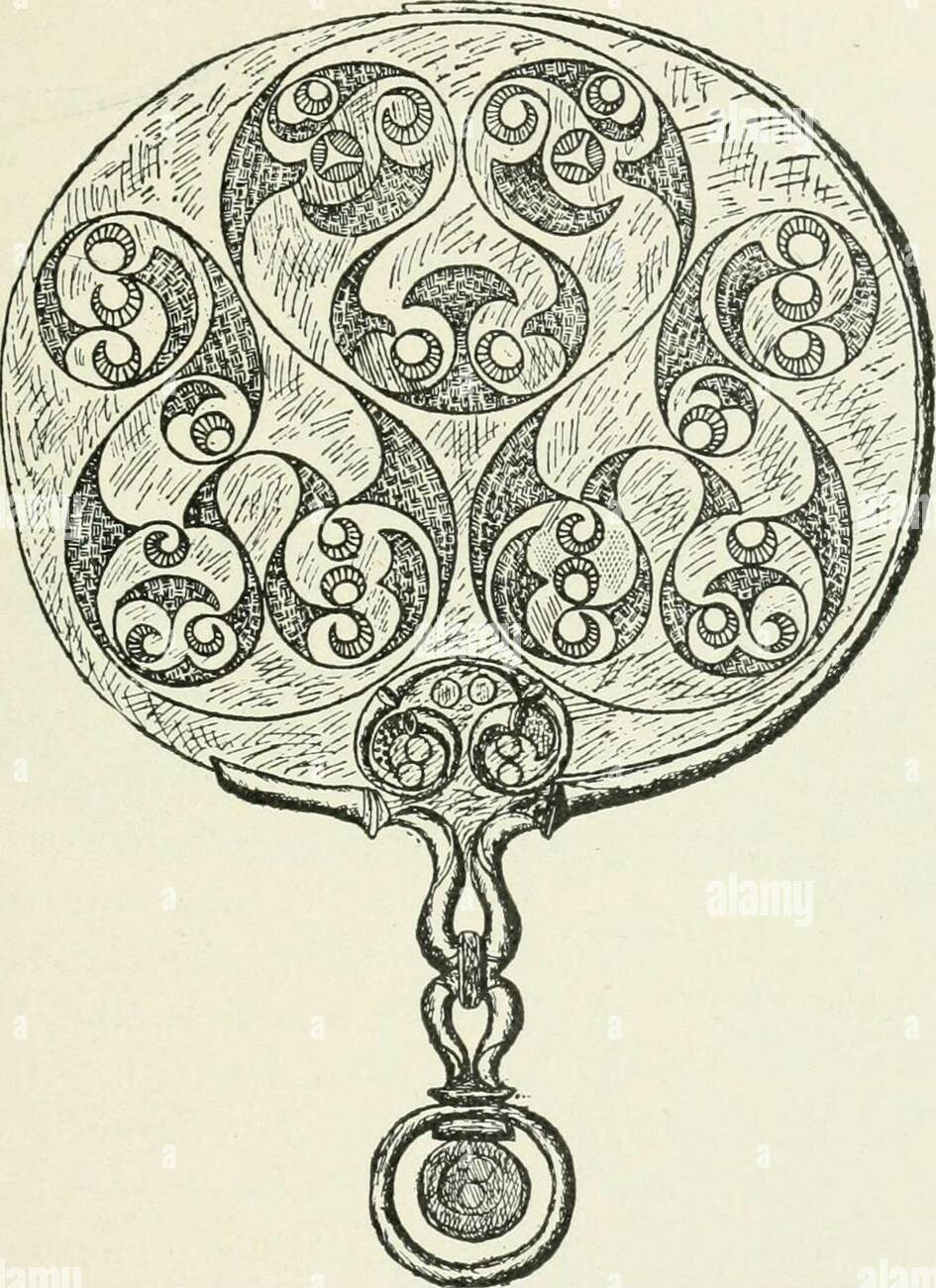 Miroir Desborough, collier miroir celtique en argent