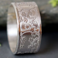 Misaki, bague branche de cerisier japonais en argent