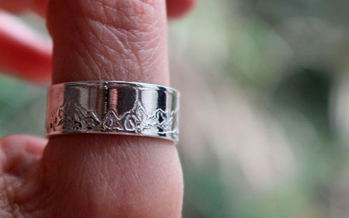 Montagne, bague chaine de montagnes en argent