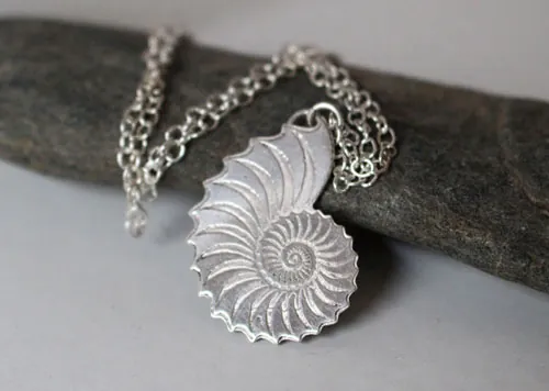 Nautiloïde, collier éternel nautilus en argent